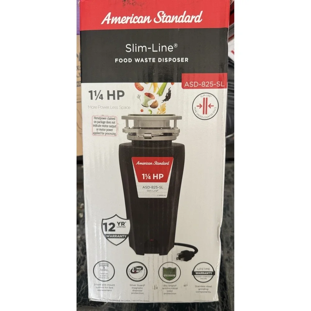 American Standard Slim Line 1.25HP Food Waste Disposer Select Color Black